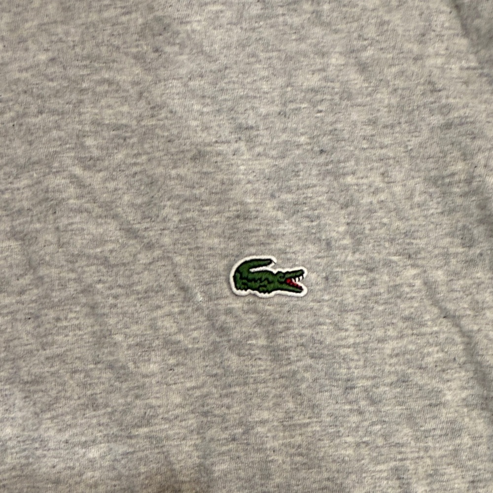 Lacoste Men's Heather Gray Long Sleeve Tee - Picture 3 of 4
